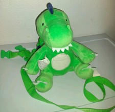Child of Mine by Carters 9" Green Dinosaur Backpack Child Safety Harness Plush