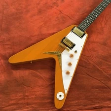 1958 Korina Flying V Natural Electric Guitar Through-body Bridge 22Frets Ship US