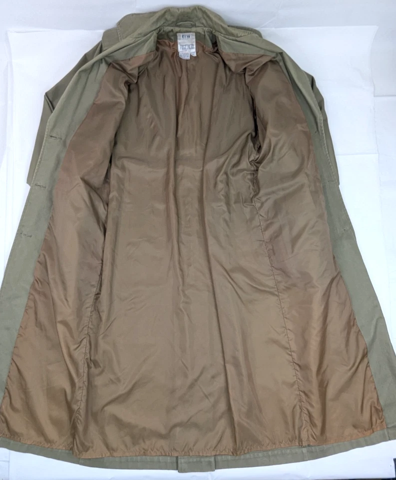 Gabardina plumero de cuero vaquero con cinturón Together de colección para mujer 8P (Pequeña) verde oliva Foto 3 de 4