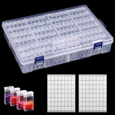 43/125pcs Bead Organizer Box Jewelry Clear Storage Containers with Stickers