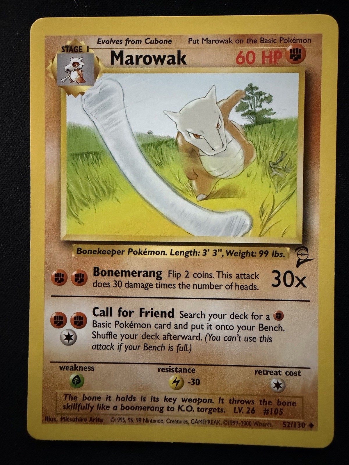 Marowak - 2000 Pokemon Base Set 2 52/130 - Vintage WOTC