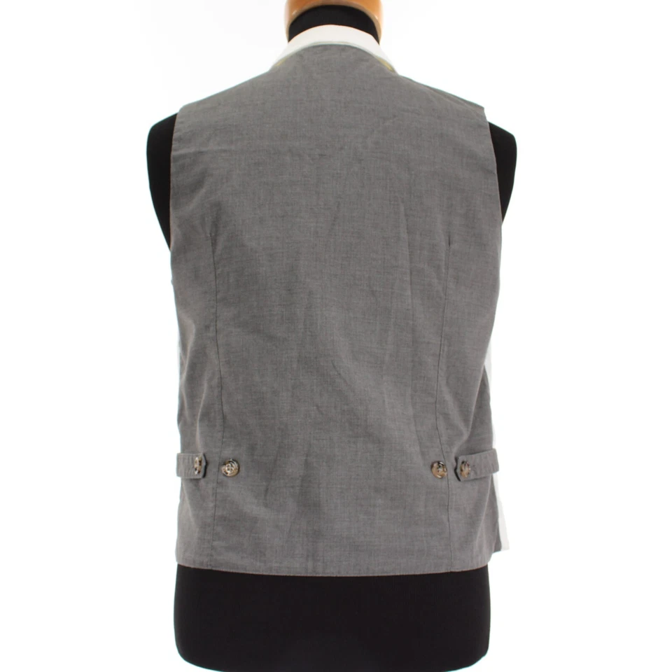 Chaleco/abrigo cintura doble botonadura Eleventy nuevo con etiquetas talla mediana en mezcla de algodón marfil Foto 3 de 4