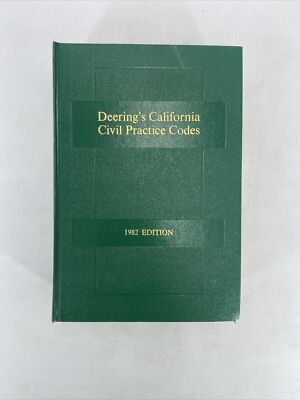 Deering's California Civil Practice Codes 1982 Edition HC Bancroft Whitney