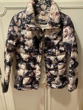 Eliza J Floral Printed Satin Padded Down Jacket XS NWOT