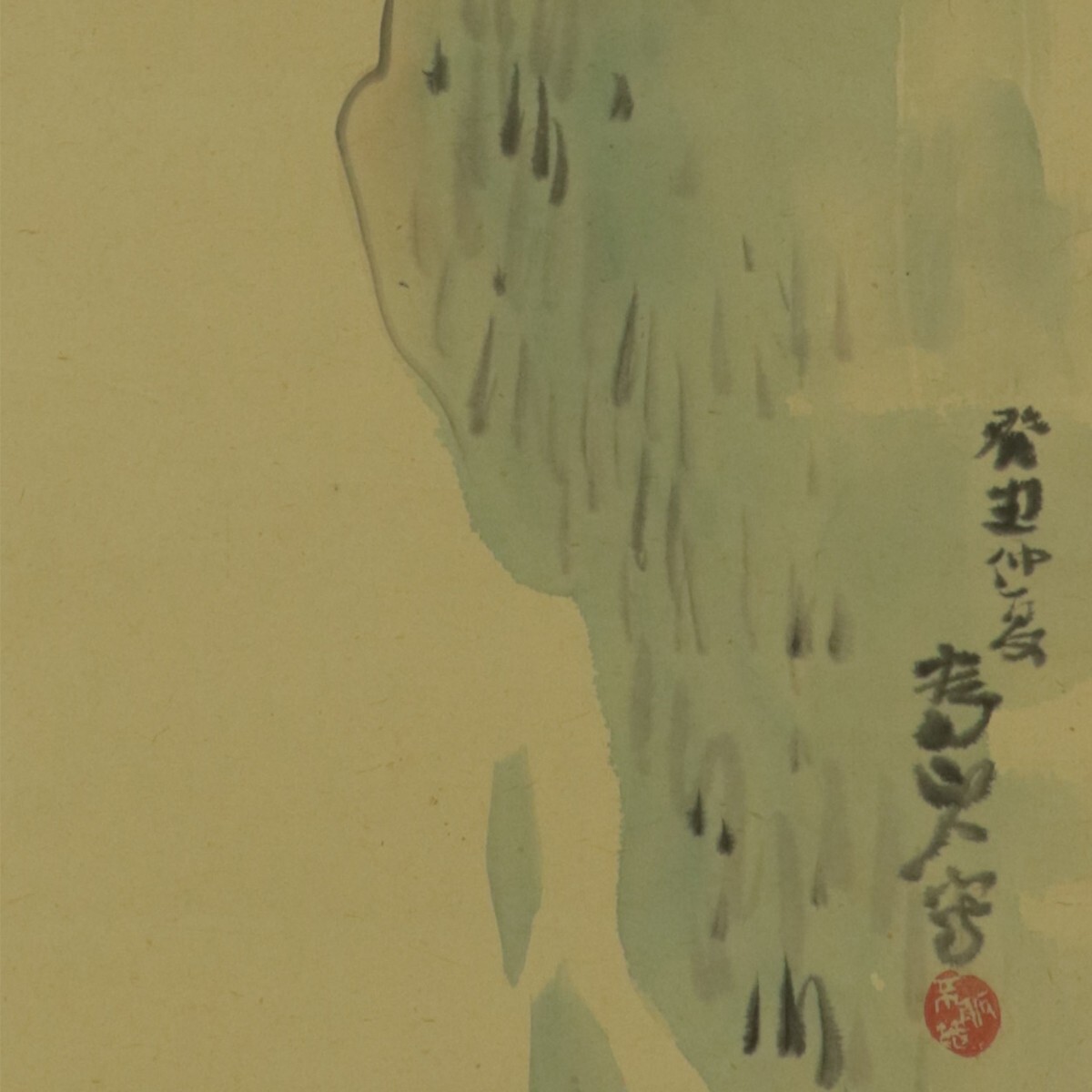 JAPANESE PAINTING HANGING SCROLL JAPAN LANDSCAPE OLD Art Vintage