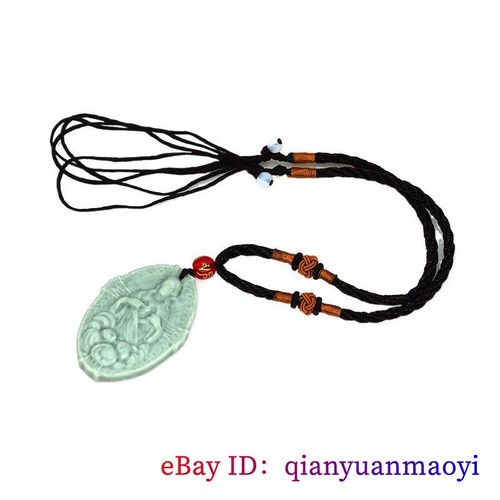 Jade Jesus Pendant Jewelry Necklace Charms Gifts for Women Cross Natural Green - Picture 6 of 6