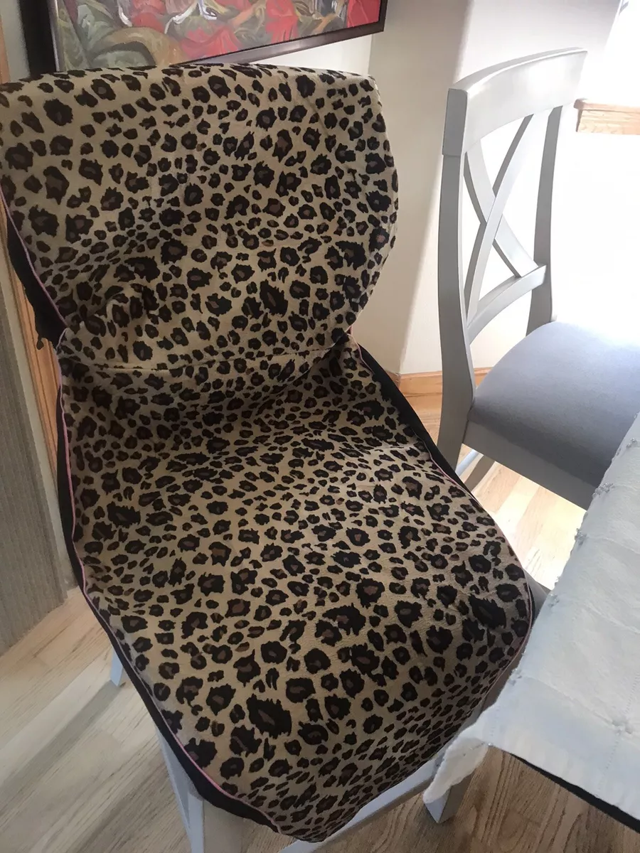 Cheetah Print Interchangeable Kid Dining Chair Booster Seat Cover