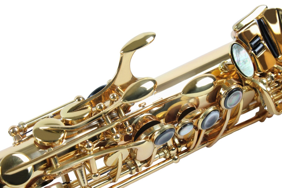 Saxophone Alto/Ténor/Soprano Générique - Touches Incrustées Perles Nacrées, Finition Métal Blanc Perlé, B♭ Majeur