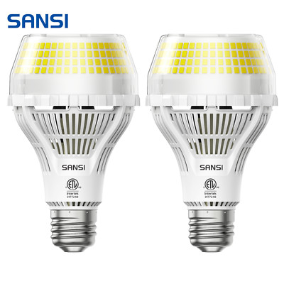 2 pcs 30W=300W LED Light Bulbs 5000LM Daylight Home Workshop Lamp Bulb SANSI