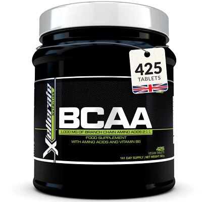 XELLERATE NUTRITION BCAA 2:1:1 1000mg – 425 Tablets – High Strength Branched Chain Amino Acids