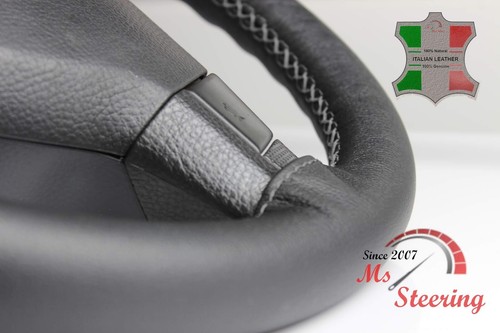 FOR INFINITI G 03-06 BLACK LEATHER STEERING WHEEL COVER GREY STIT - Picture 4 of 5