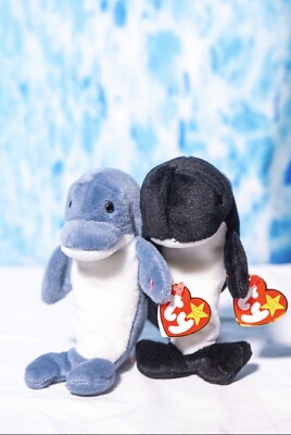 Rare Waves and Echo Beanie Babies w/ Tag Errors - Mistagged/Misnamed