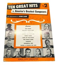 Ten Great Hits Americas Greatest Composers No 2 Songbook 1953 Blue Moon Paradise