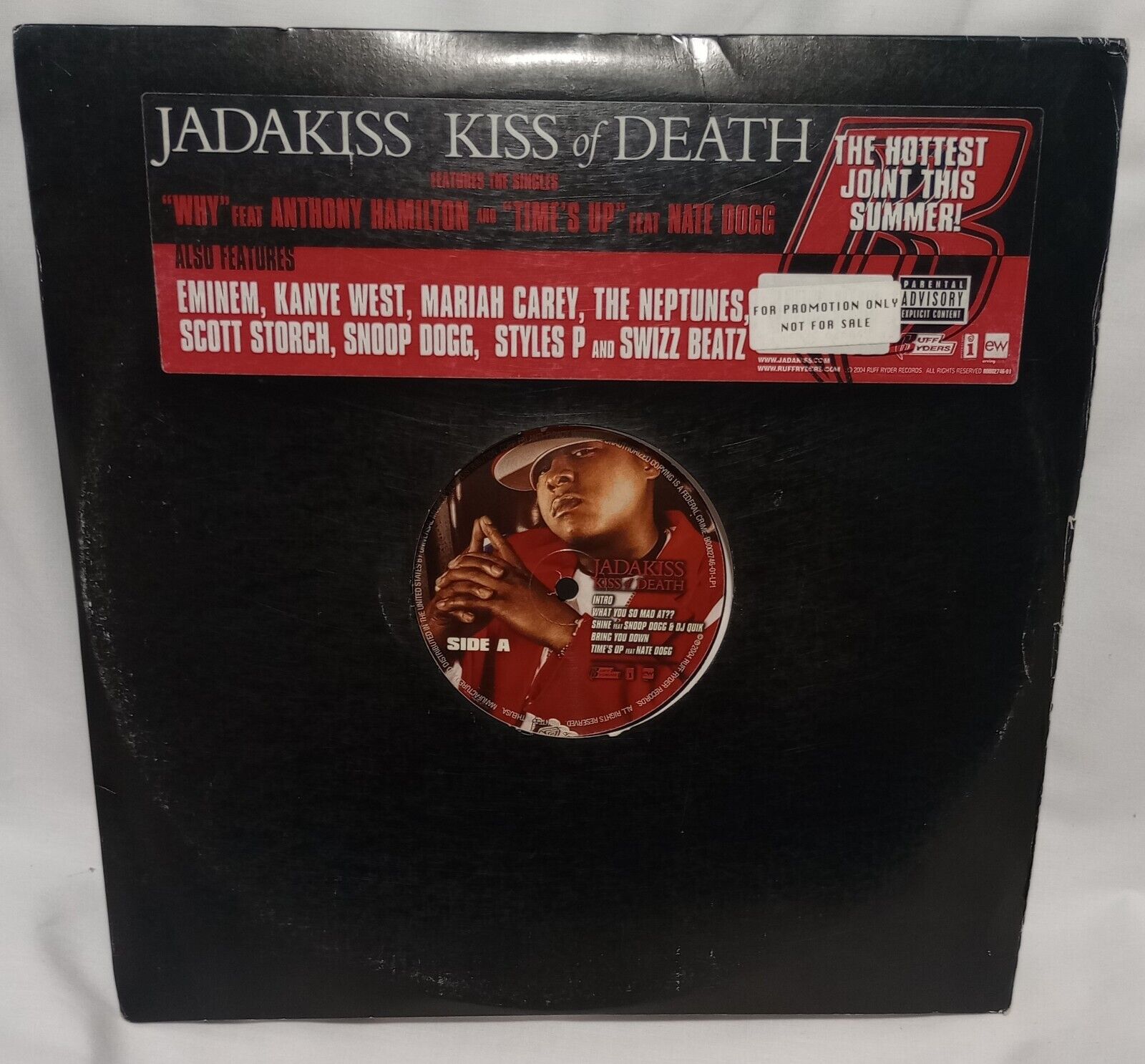 JADAKISS, KISS OF DEATH, 2004 2X LP Record PROMO, Eminem, Kanye, Lox, Explicit 