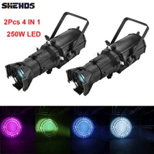 SHEHDS 2Pcs 250W LEKO Profile Spotlight RGBW 4IN1 COB Lights For Wedding Stage