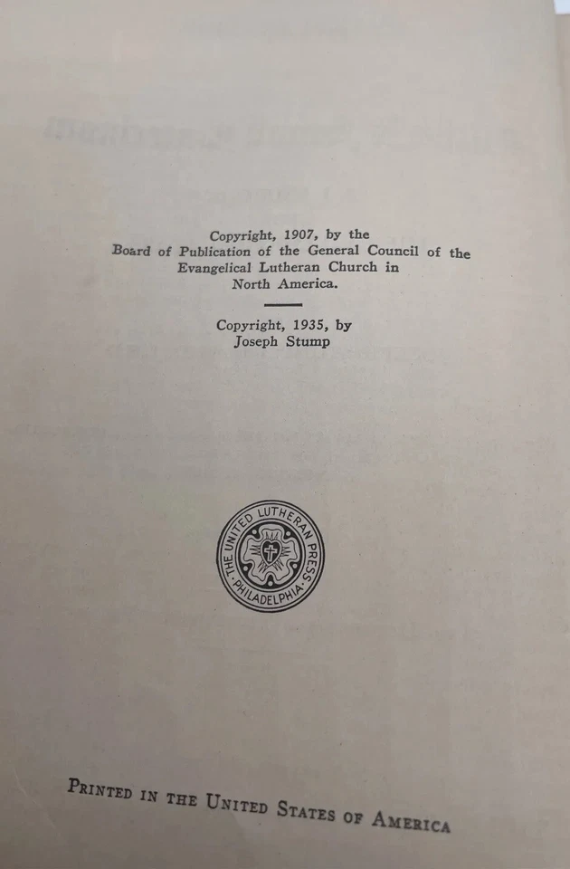 The Small Catechism Of Dr. Martin Luther with Explanation By Joseph Stump 1907 - Image 4 of 4