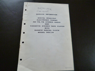 Original Service Manual Schaltplan Audiovox DGC-20