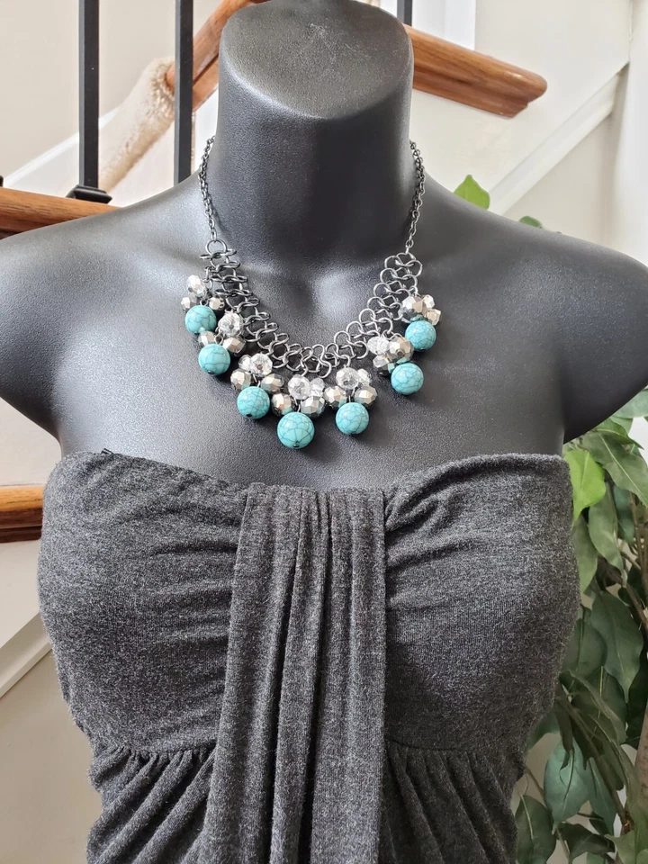 Maxi Vestido Tinley Road Mujer Negro Rayón Fuera del Hombro Sin Mangas Largo Pequeño Foto 2 de 4