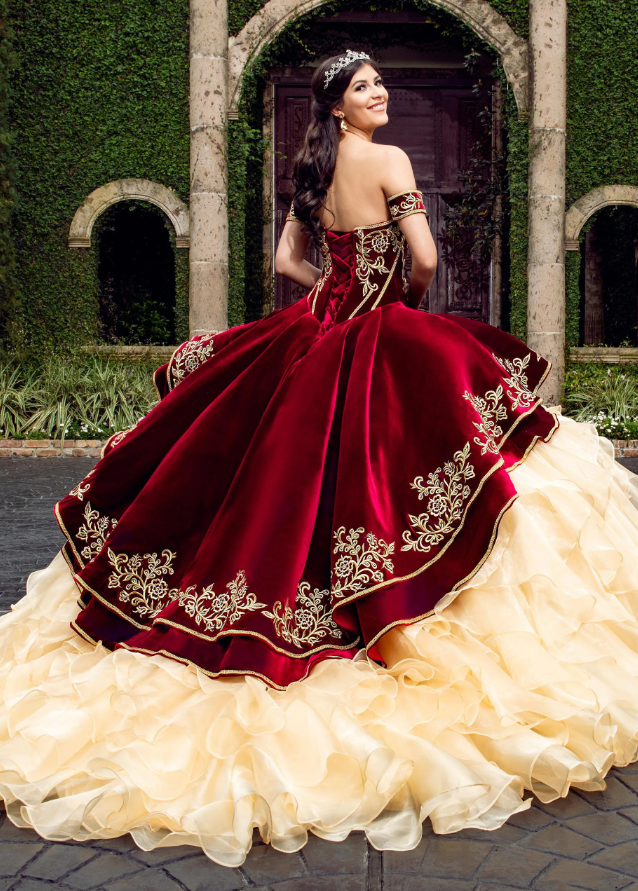quinceanera dresses maroon and gold ALWAYS ENDEARING COMBINATION MINI DRESS main image 0