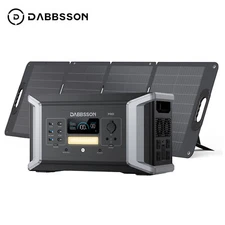 2000W Power Station Solar Generator+120W Solar Panel Home Dabbsson DBS1000 Pro