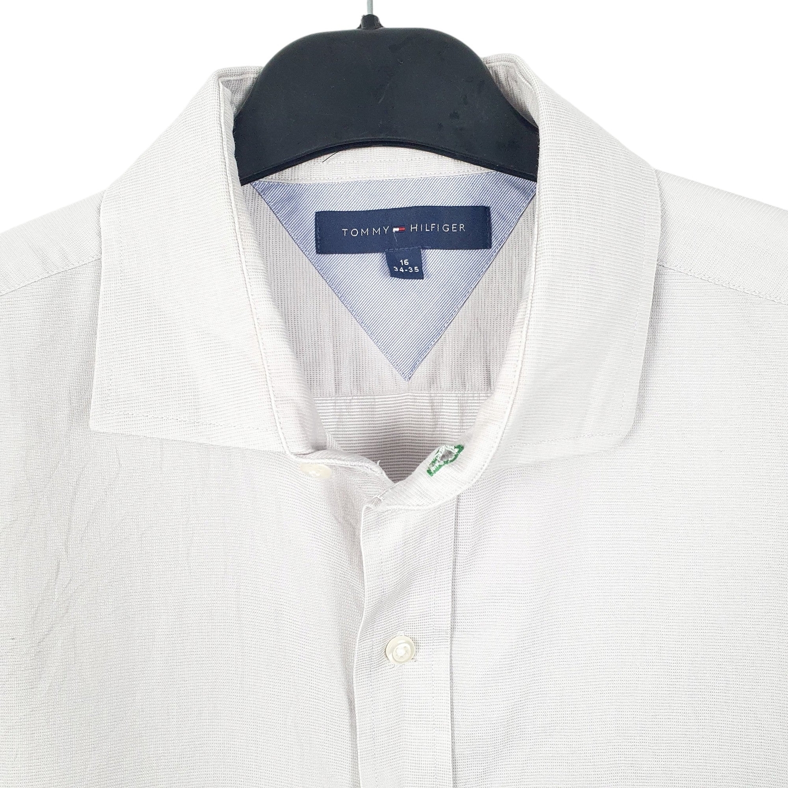 TOMMY HILFIGER Grey Shirt Slim Fit Long Sleeve Casual Mens M image 2