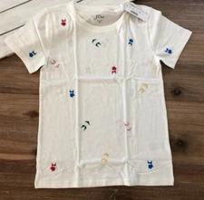 J. Crew Women's Embroidered Bikinis T Shirt - Ivory - Multiple Sizes - NWT