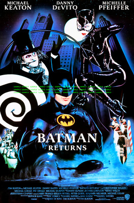 Batman Returns 1992 Poster 11x17 Keaton DeVito Pfeiffer