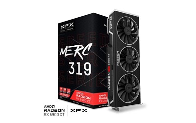 Black XFX Speedster MERC319 AMD Radeon RX 6900 XT Graphics Card