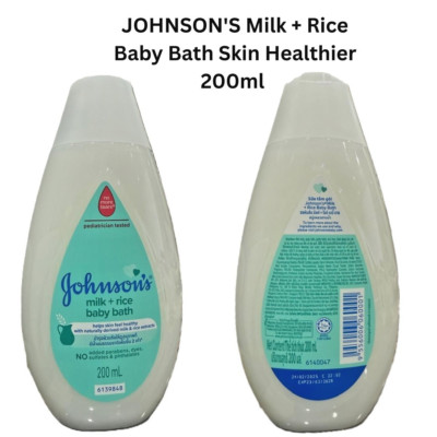 JOHNSON'S Milch + Reis Babypflege Badegel Für Gesündere Haut 200 ml - 2er Pack