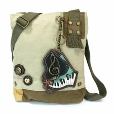 New Chala Patch Crossbody Bag Canvas Messenger Sand Beige PIANO Coin Purse Gift