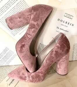 pink velvet heels