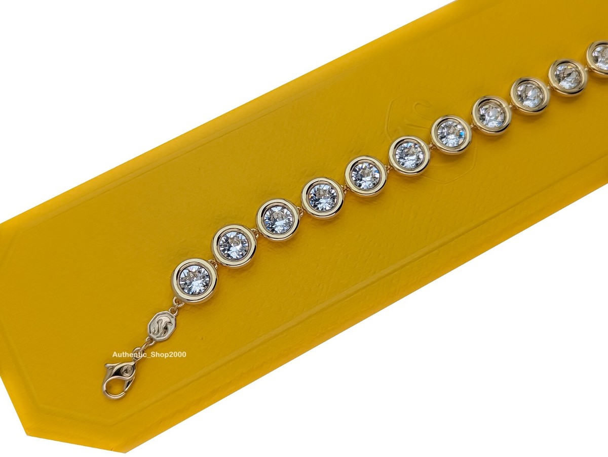 New 100% Authentic SWAROVSKI Gold Sparkling Tennis Imber