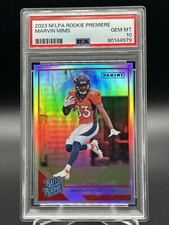2023 NFLPA Rookie Premiere Holo Marvin Mims RC Rated Rookie PSA 10 Pop 3