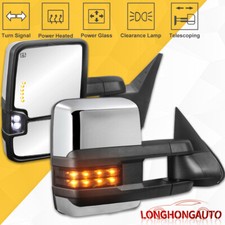 Chrome Power Heated Signal Tow Mirrors For 2003-07 Chevy Silverado Gmc Sierra