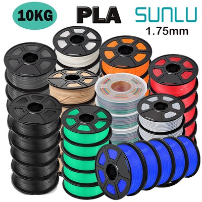 SUNLU 10KG PLA 3D Printer Filament 1.75mm PLA 1KG/ROLL +/-0.02mm Multicolor