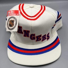 Vintage New York Rangers Hat Men White Twins Enterprise NHL Snap Back Cap New