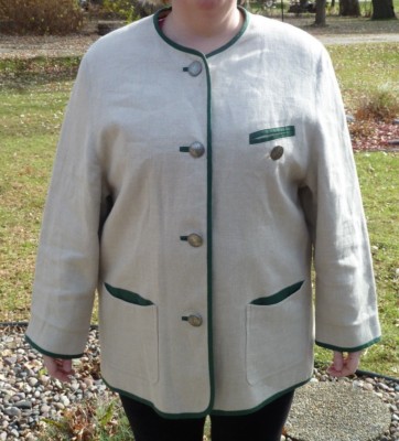 STEINBOCK TYROL LADIES WOMENS LINEN JACKET COAT MADE IN AUSTRIA US SZ 16 THALER?