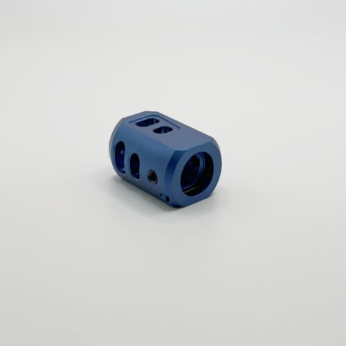 2 PACK BLUE Muzzle Brake Compensator 1/2''x28 TPI For 9mm - Picture 3 of 7