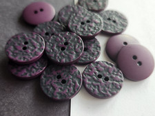 12 Purple Tweed flat top slightly rounded back 2-hole Buttons 20mm