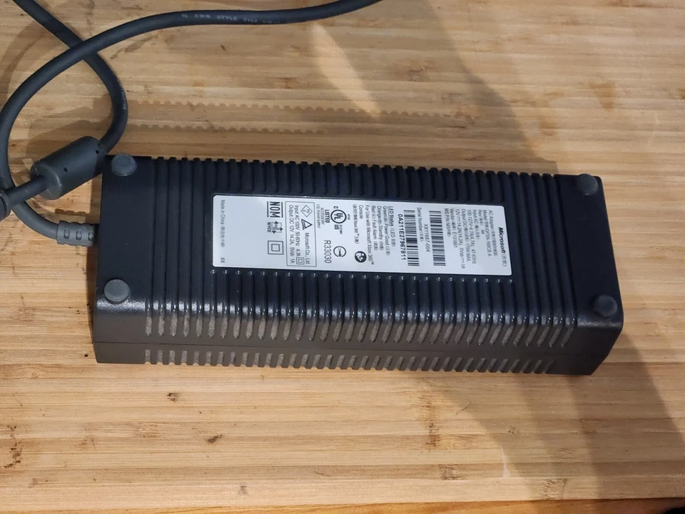 Official Microsoft Xbox 360 Power Supply Brick Adapter with power cord! Genuine  - Image 3 of 4