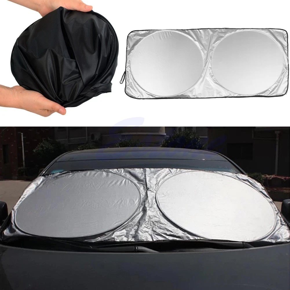 Folding Jumbo Front Rear Car Window Sun Shade Auto Visor Windshield Cover  Block