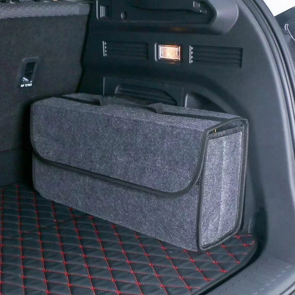 Car Boot Storage Organizer Tool Large Anti Slip Compartment Trunk Soft Felt  Box