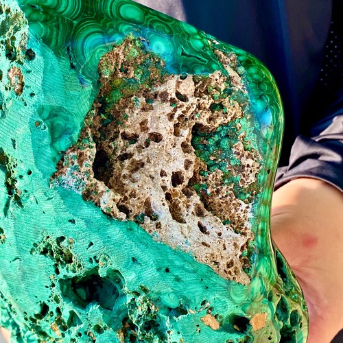 14.3LB Natural glossy Malachite transparent cluster rough mineral sample - 第 16/17 張圖片