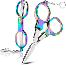2 Pcs Folding Stainless Steel Portable Mini Travel Scissors, Safety Foldable Poc
