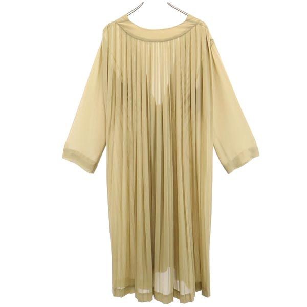 AMERI UNDRESSED Long sleeve Sheer one piece Beige… - image 2