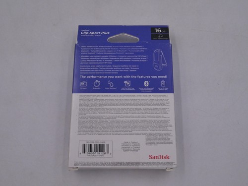 Reproductor de MP3 SanDisk 16 GB Clip Sport Plus Bluetooth Pantalla LCD Radio FM SDMX28 NUEVO - Imagen 2 de 3