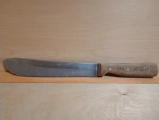 Chicago Cutlery 47S Butcher Knife 8" Carbon Steel Blade Wood Handle Vintage USA