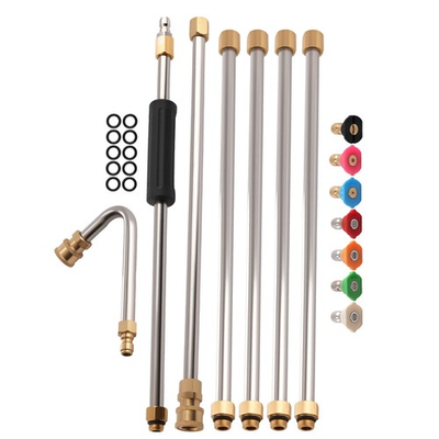 #ad #ad 15in Pressure Washer Extension Wand Cleaning Lance Stainless Steel w 7 Nozzles $33.21