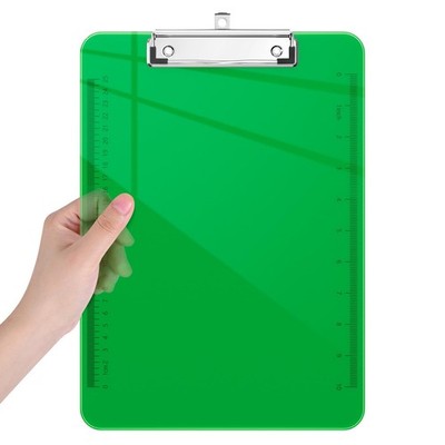 Plastic Clipboards, Translucent Ruler Clip Board with Low Profile, Office Sup...