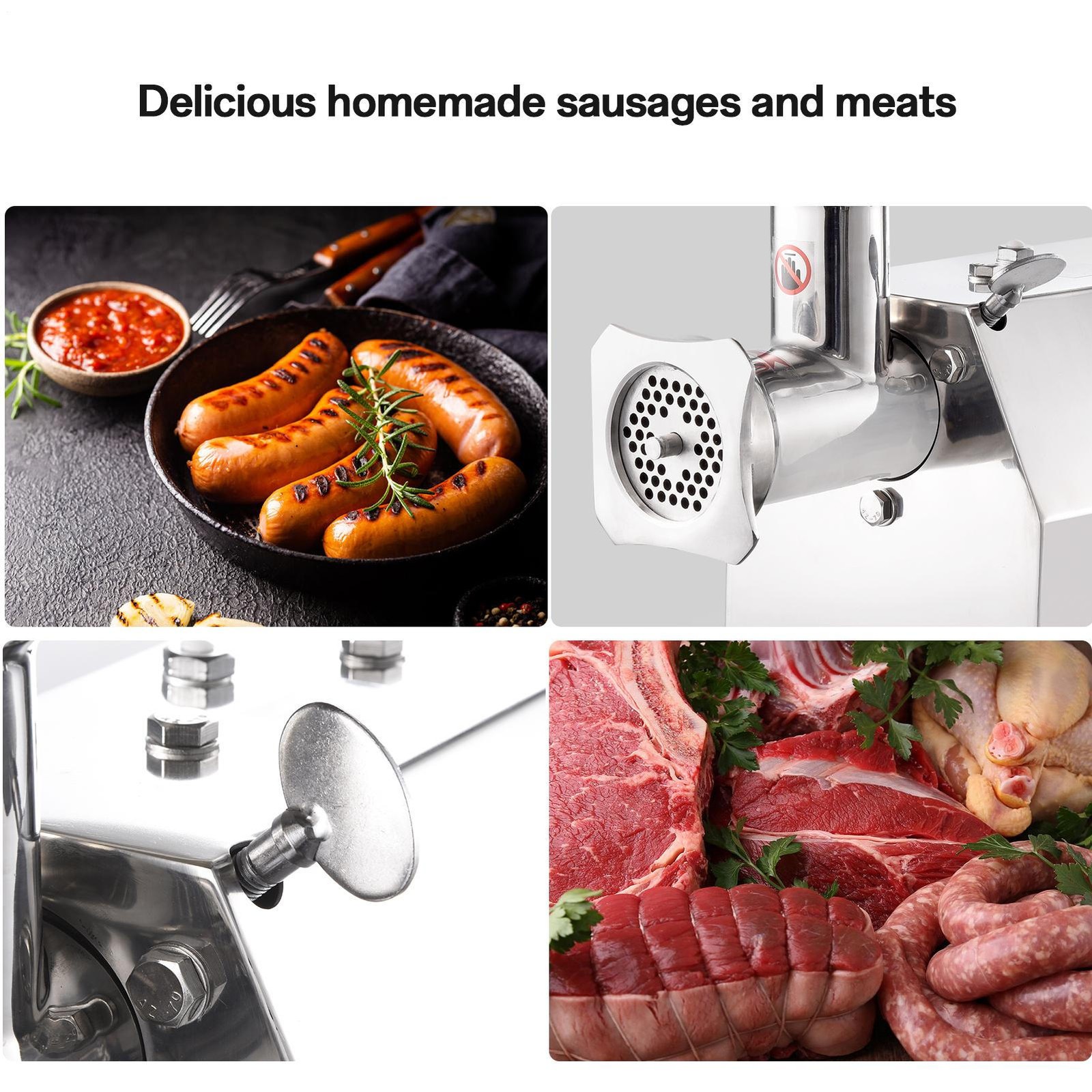 396lb/h Commercial Electric Meat Grinder Mincer Heavy Duty Sausage Stuffer---